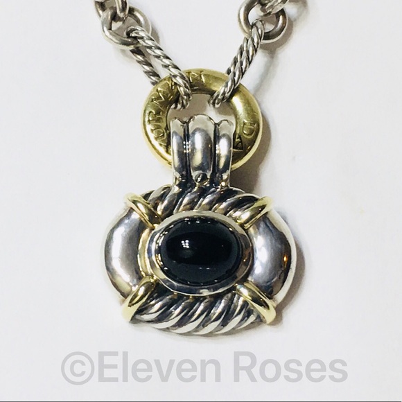 David Yurman Large Black Onyx Enhancer Pendant - Picture 8 of 8